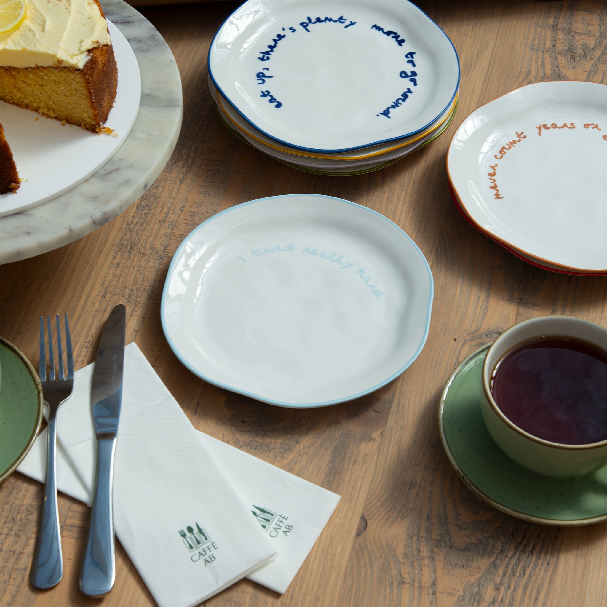 "I tried really hard" Light Blue Tableware Plate