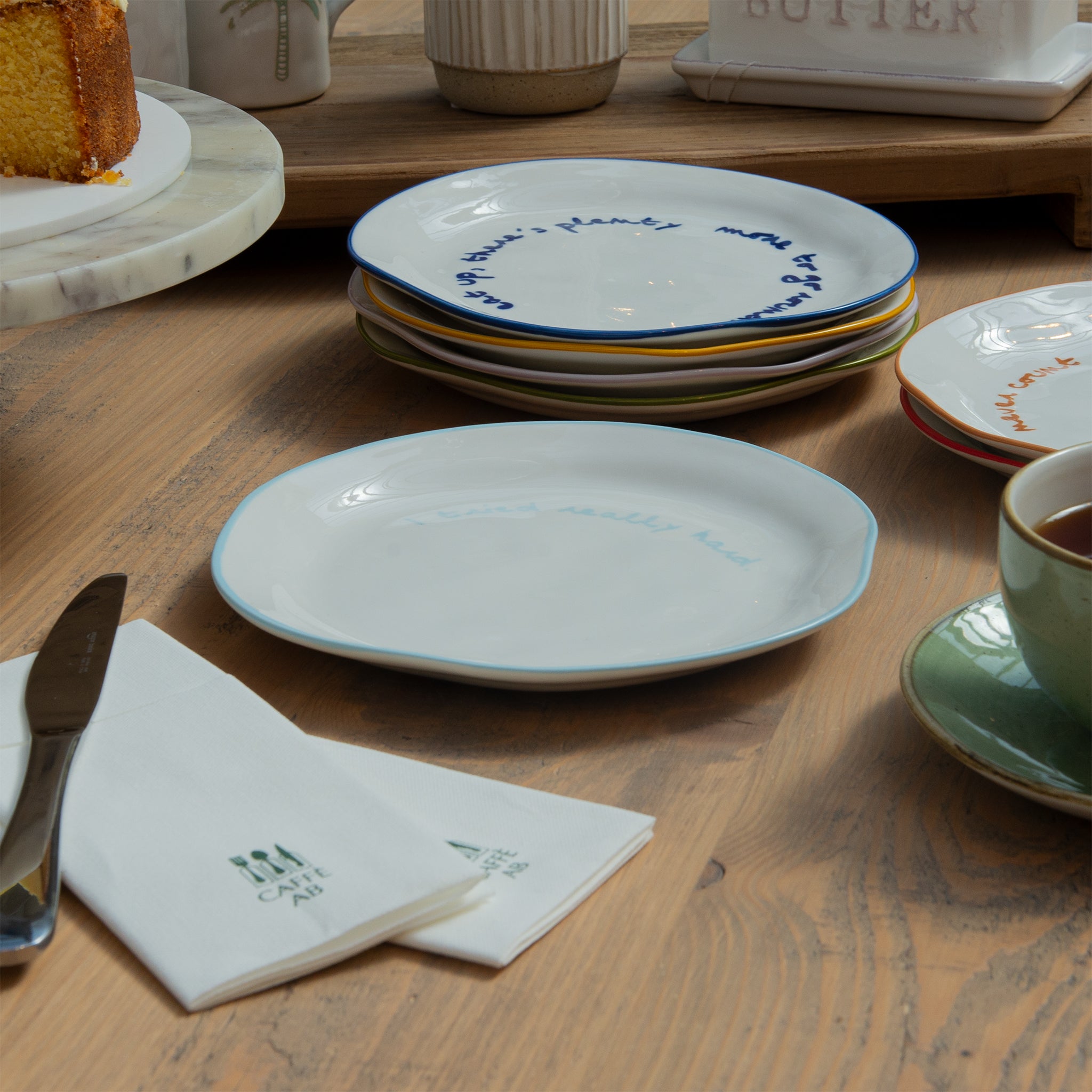 "I tried really hard" Light Blue Tableware Plate