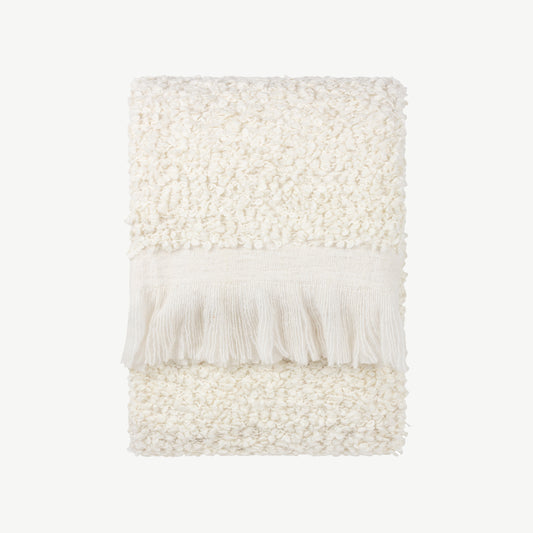 Flocked Throw in Ecru