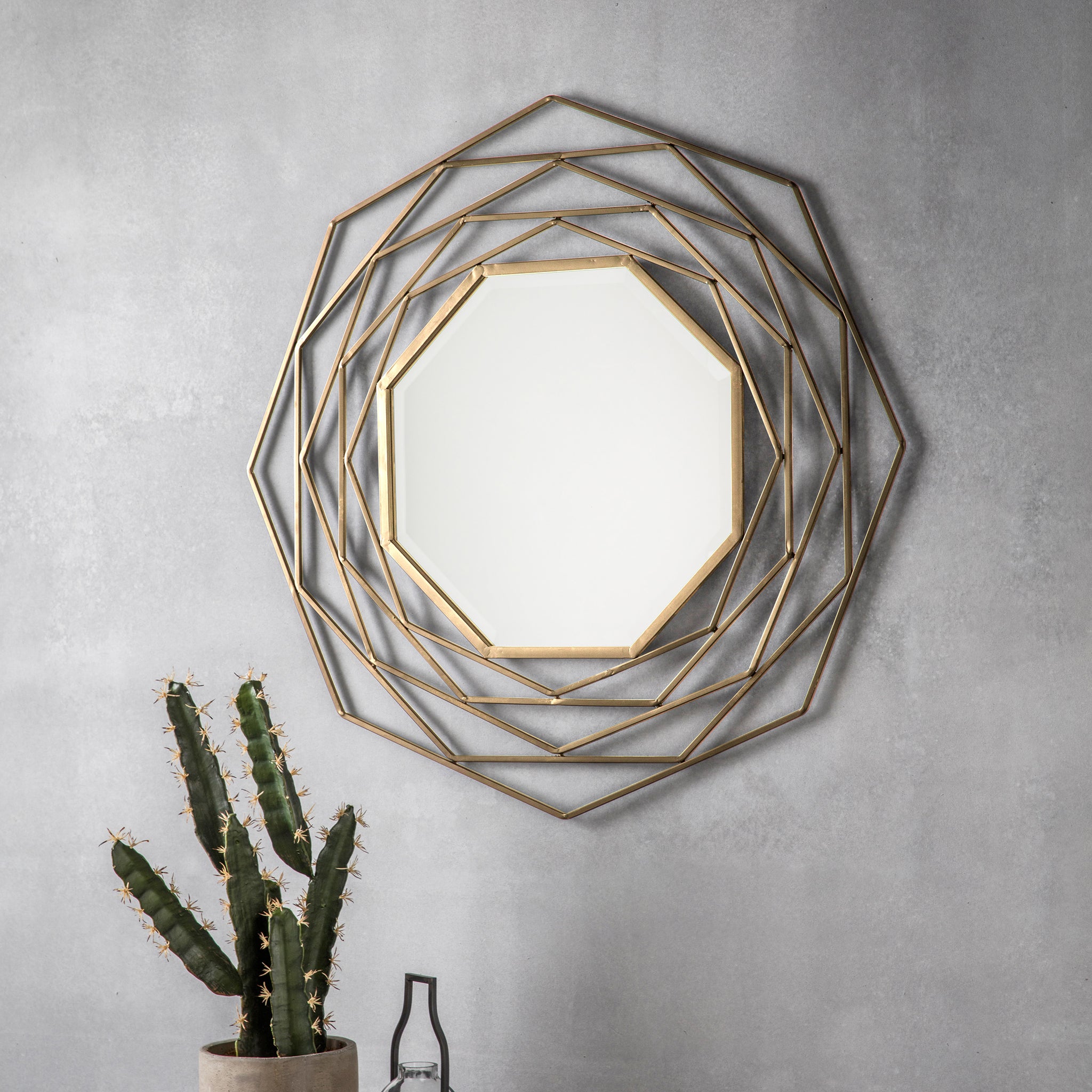 Valencia Octagonal Geometric Mirror