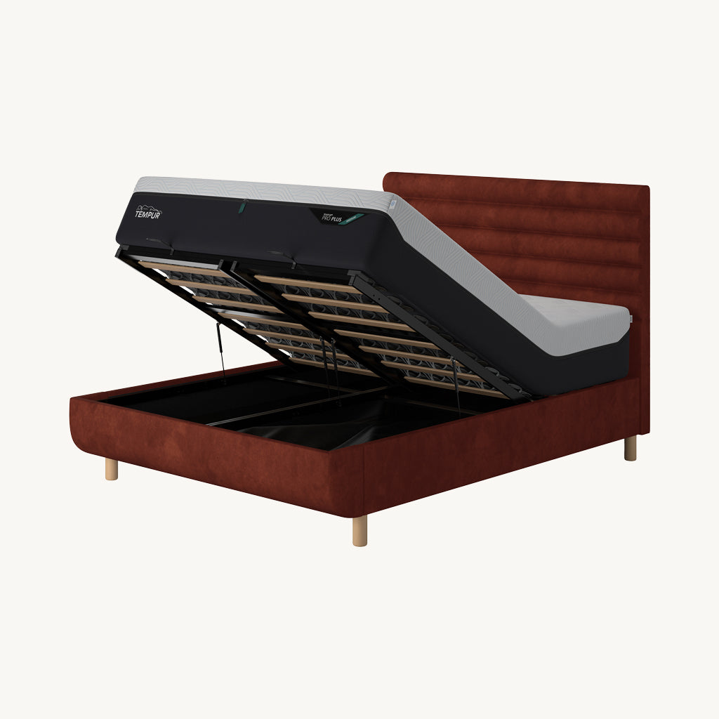 TEMPUR® Arc Ottoman Bed with Vectra Headboard in Copper