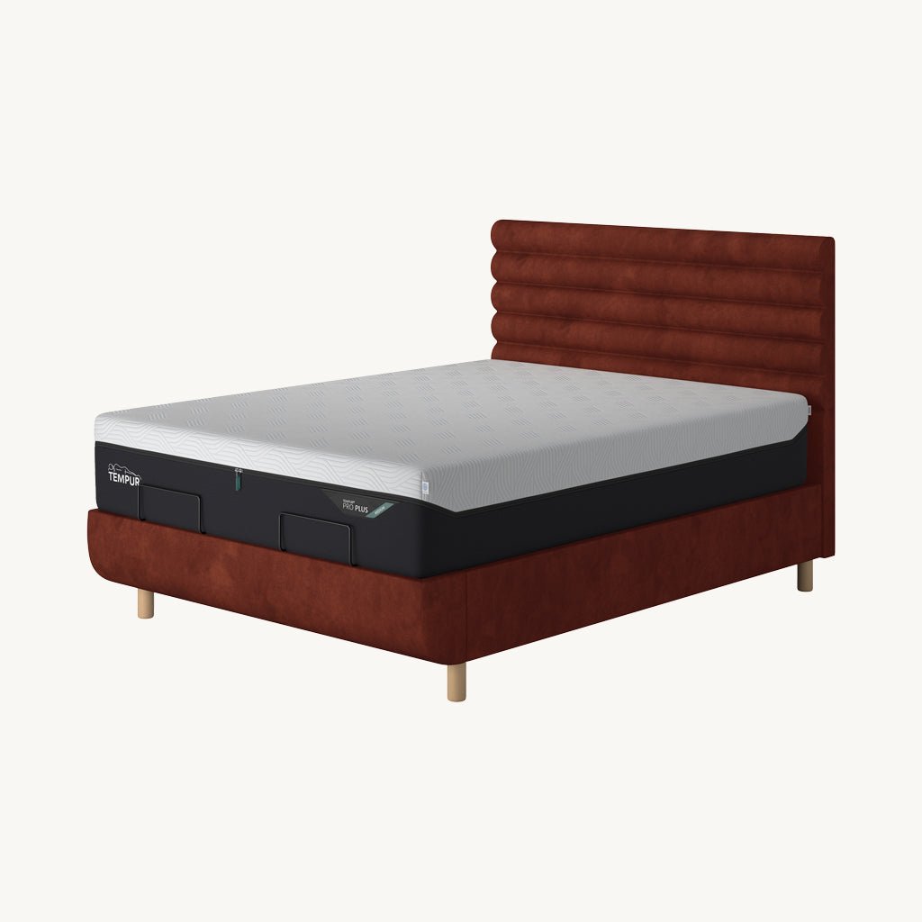 TEMPUR® Arc Static Bed with Vectra Headboard in Dark Brown