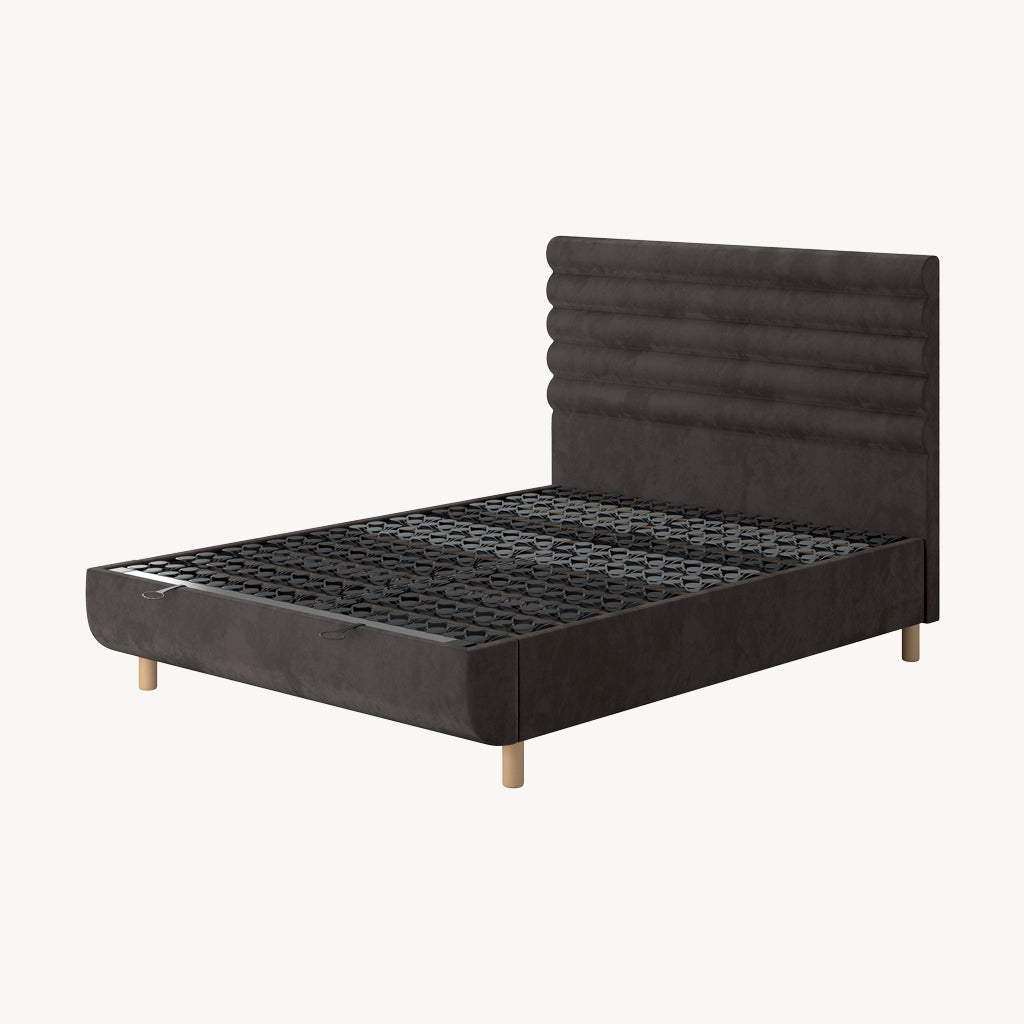 TEMPUR® Arc Ottoman Bed with Vectra Headboard in Dark Grey