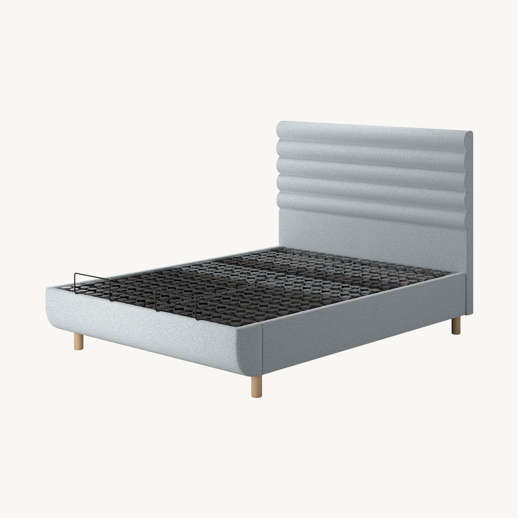 TEMPUR® Arc Static Bed with Vectra Headboard in Light Grey