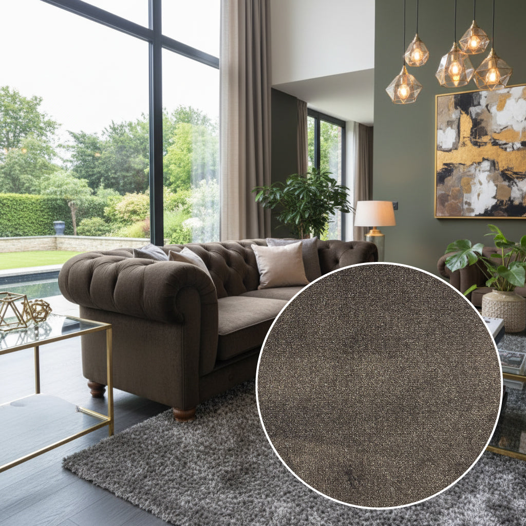 Britannia Velvet Sofa in Chocolate