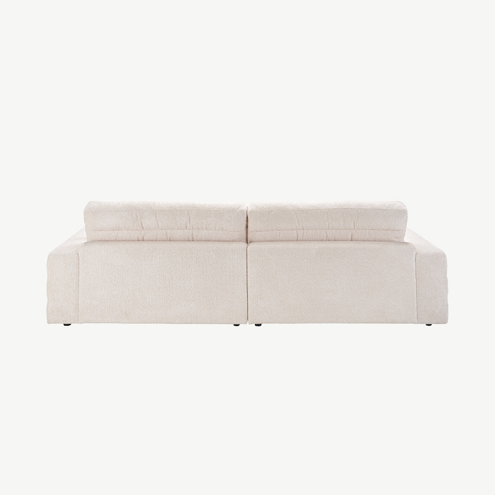 Luxurious chaise longue sofa in cream textured fabric