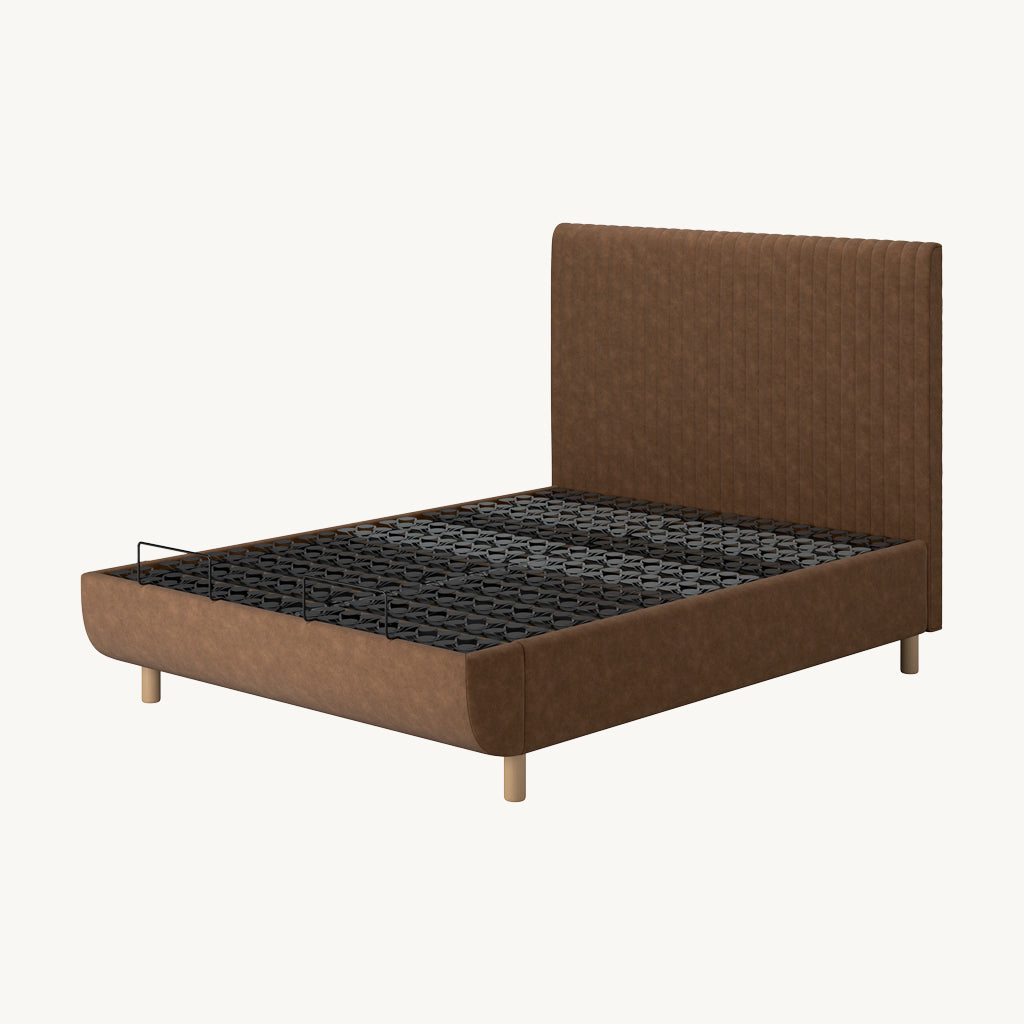 TEMPUR® Arc Static Bed with Vertical Headboard in Brown