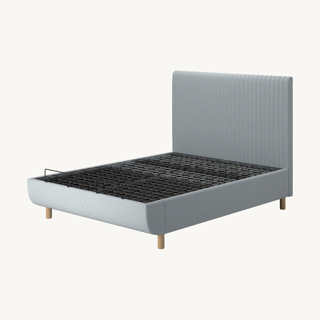 TEMPUR® Arc Static Bed with Vertical Headboard in Stone