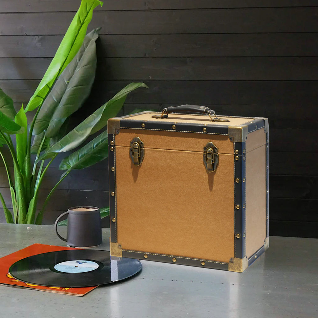 Vinyl Record Storage Box in Tan
