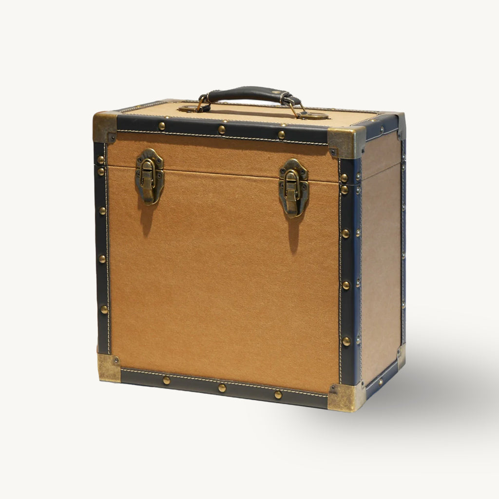 Vinyl Record Storage Box in Tan