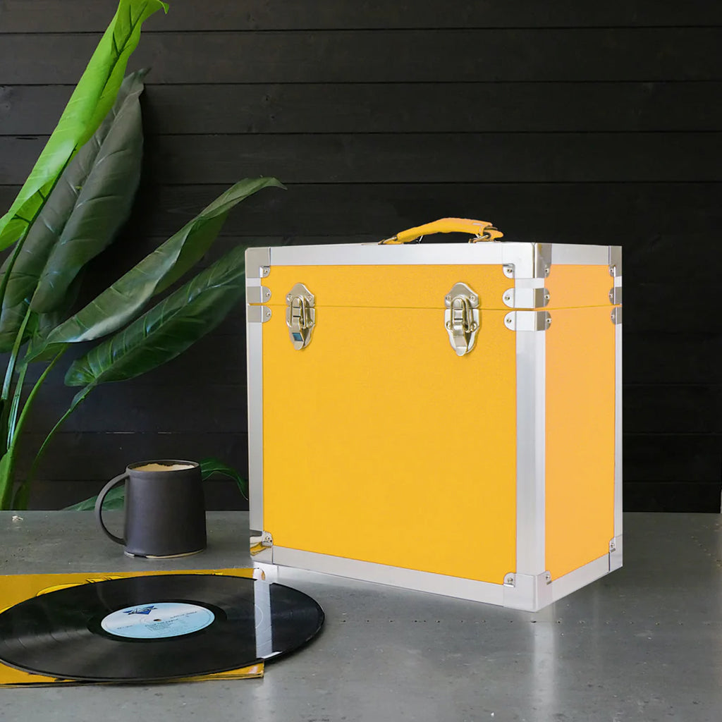 Vinyl Record Storage Box in Yellow