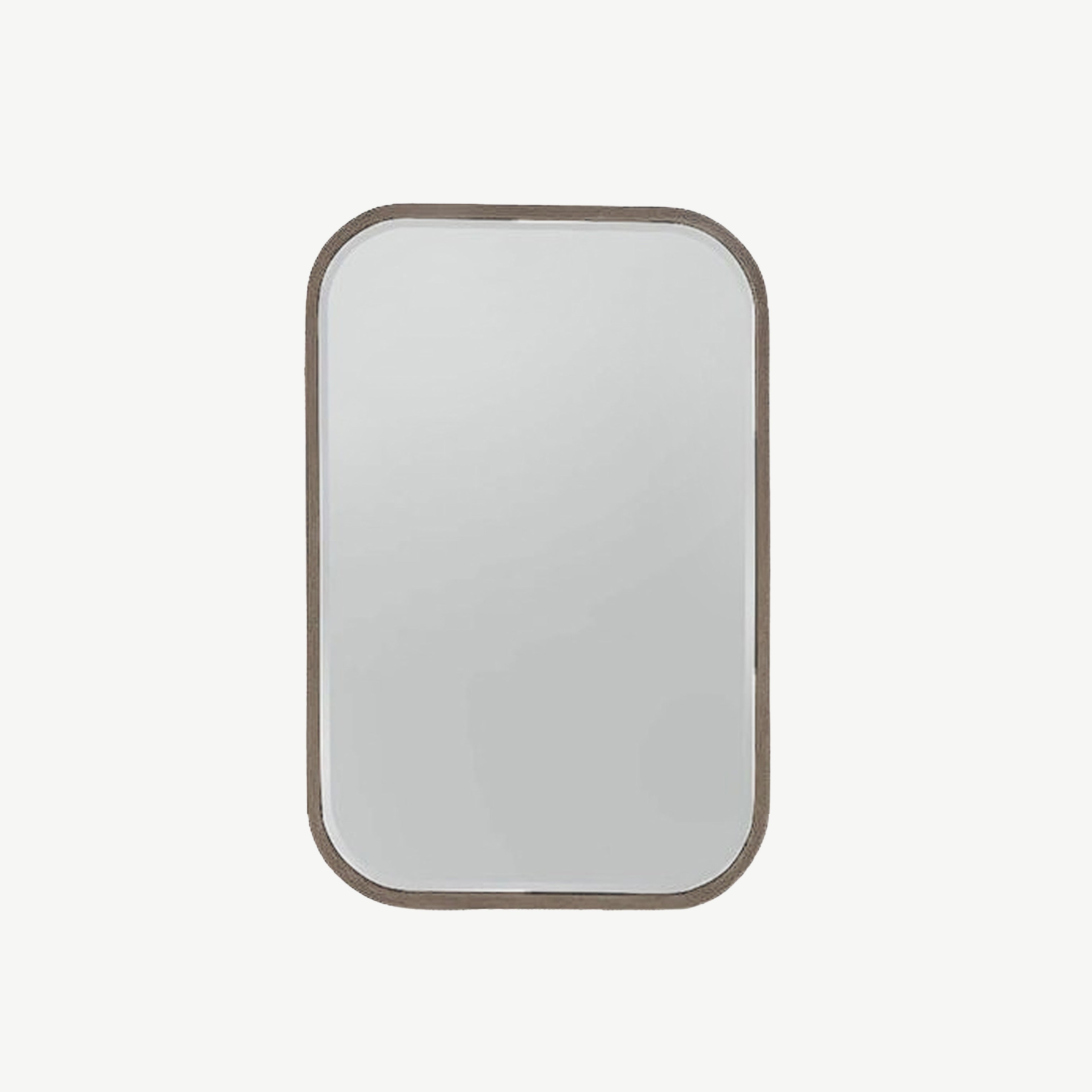 Curved Distressed Finish Champagne Mirror Small