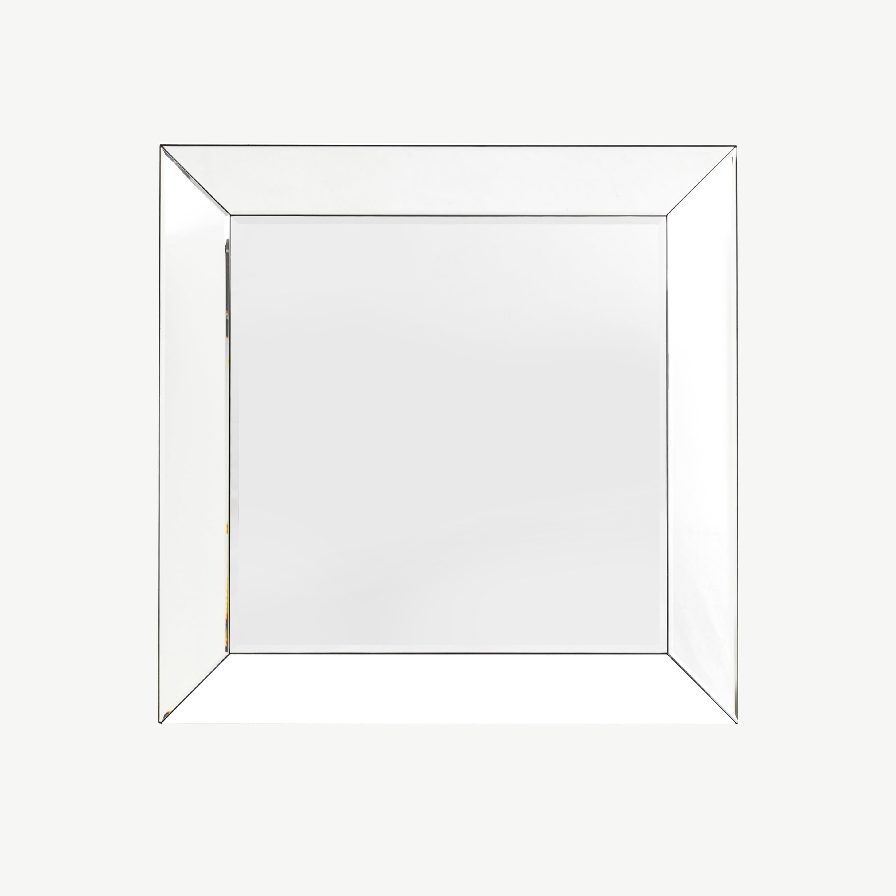 Bevelled edge square mirror
