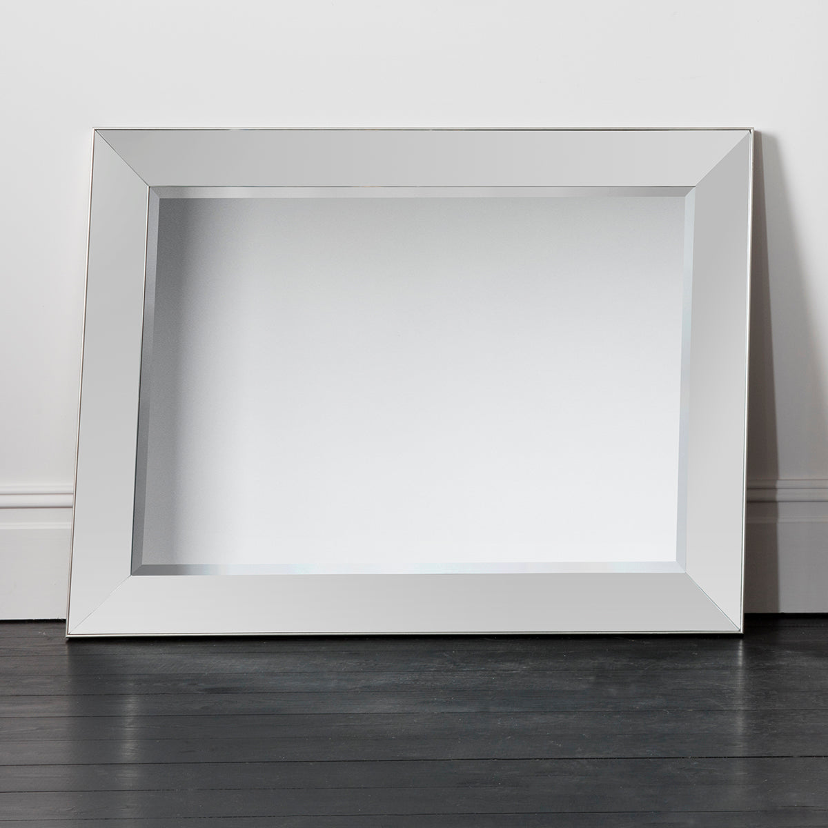 Sleek bevelled edge angled mirror