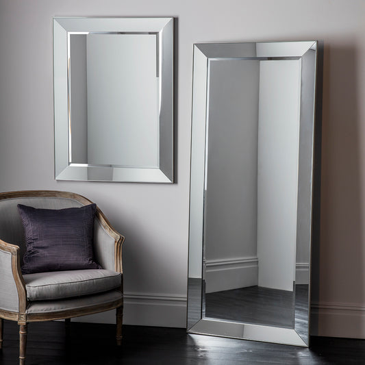 Sleek bevelled edge angled mirror