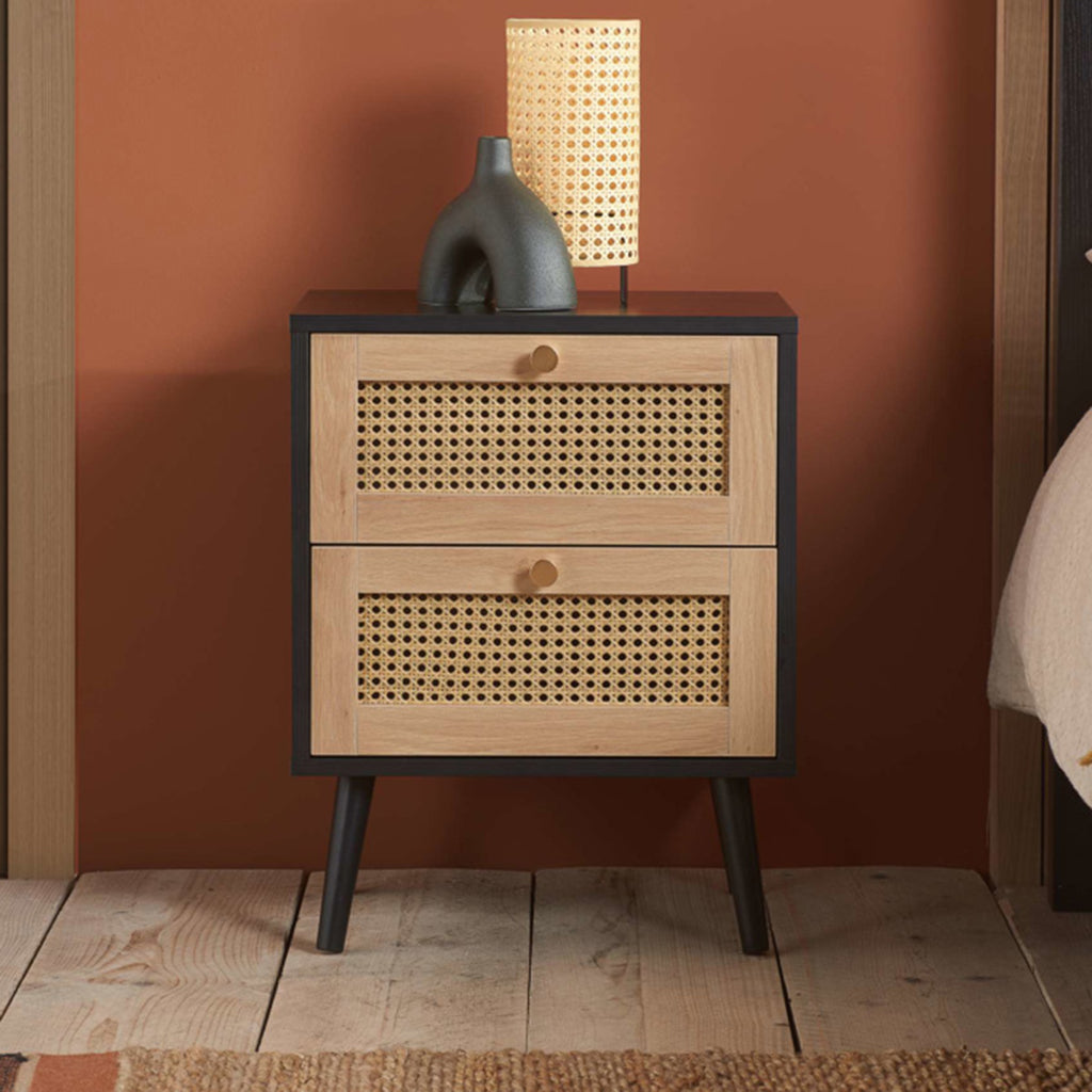 Washington 2DR Rattan Bedside Table