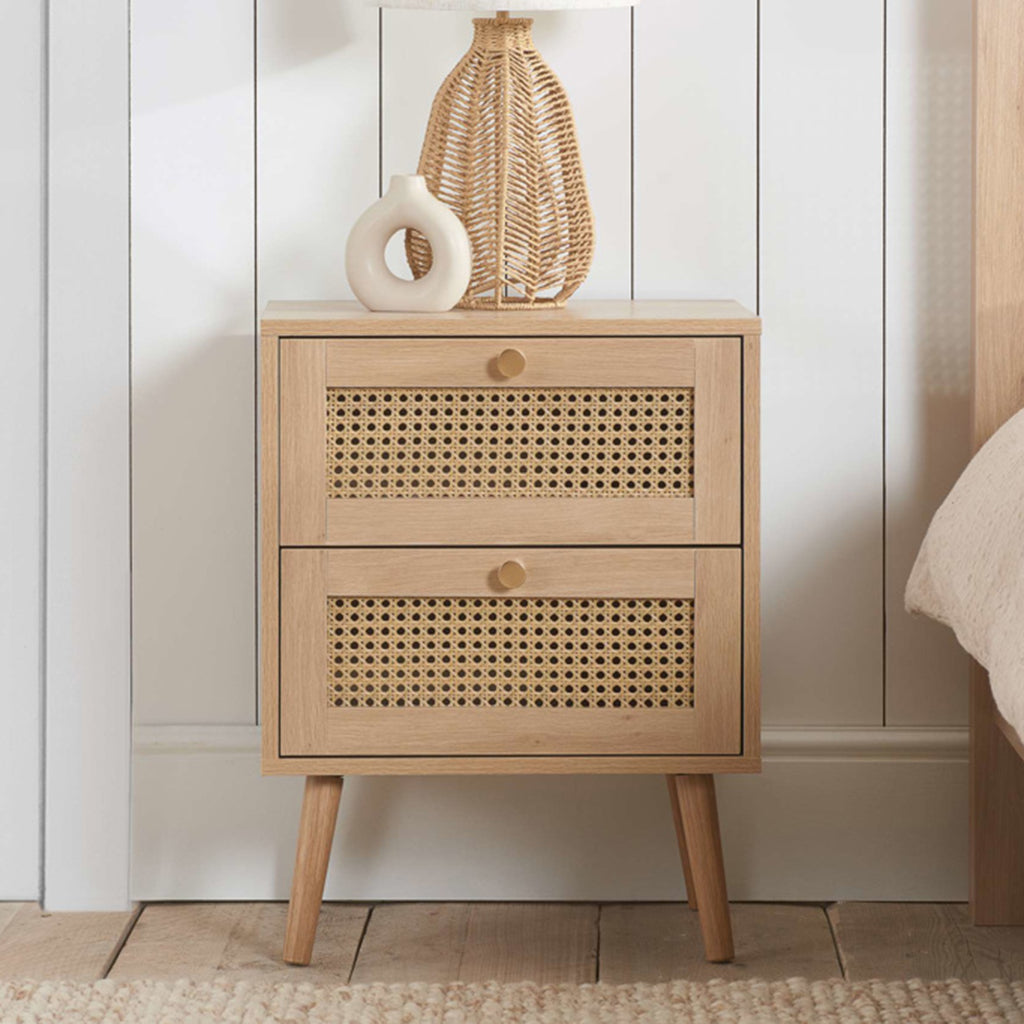 Washington 2DR Rattan Bedside Table