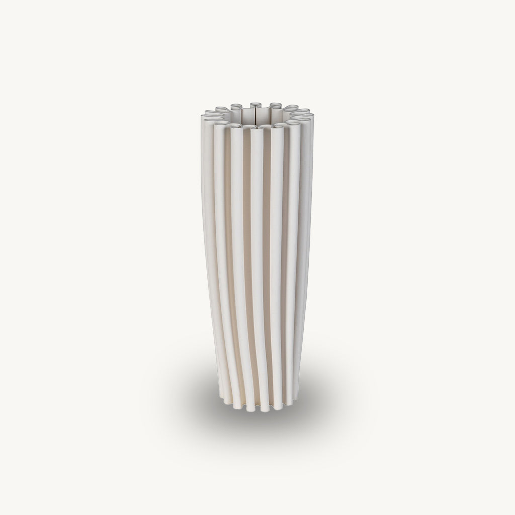 White 3D Effect Printed Vase
