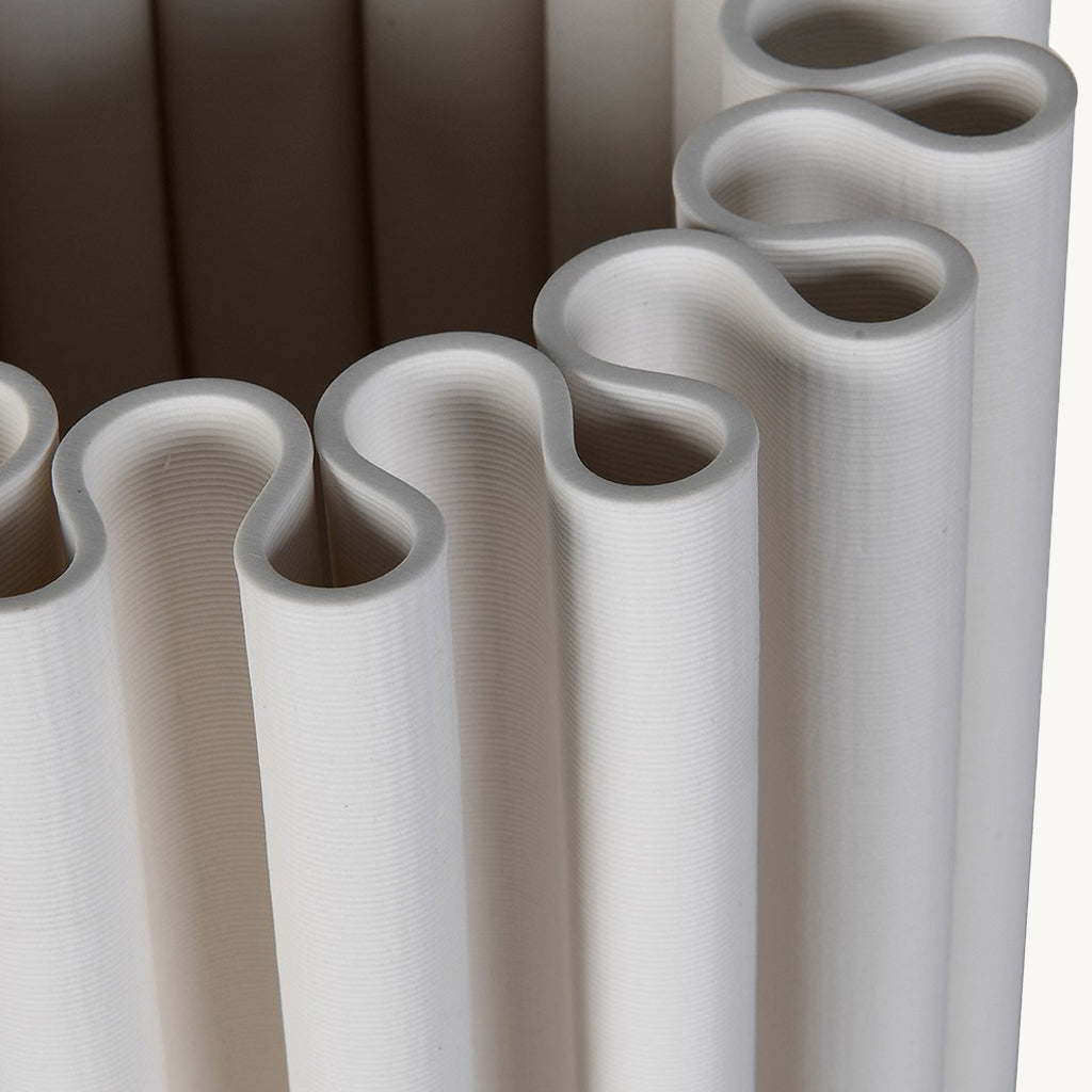 White 3D Effect Printed Vase
