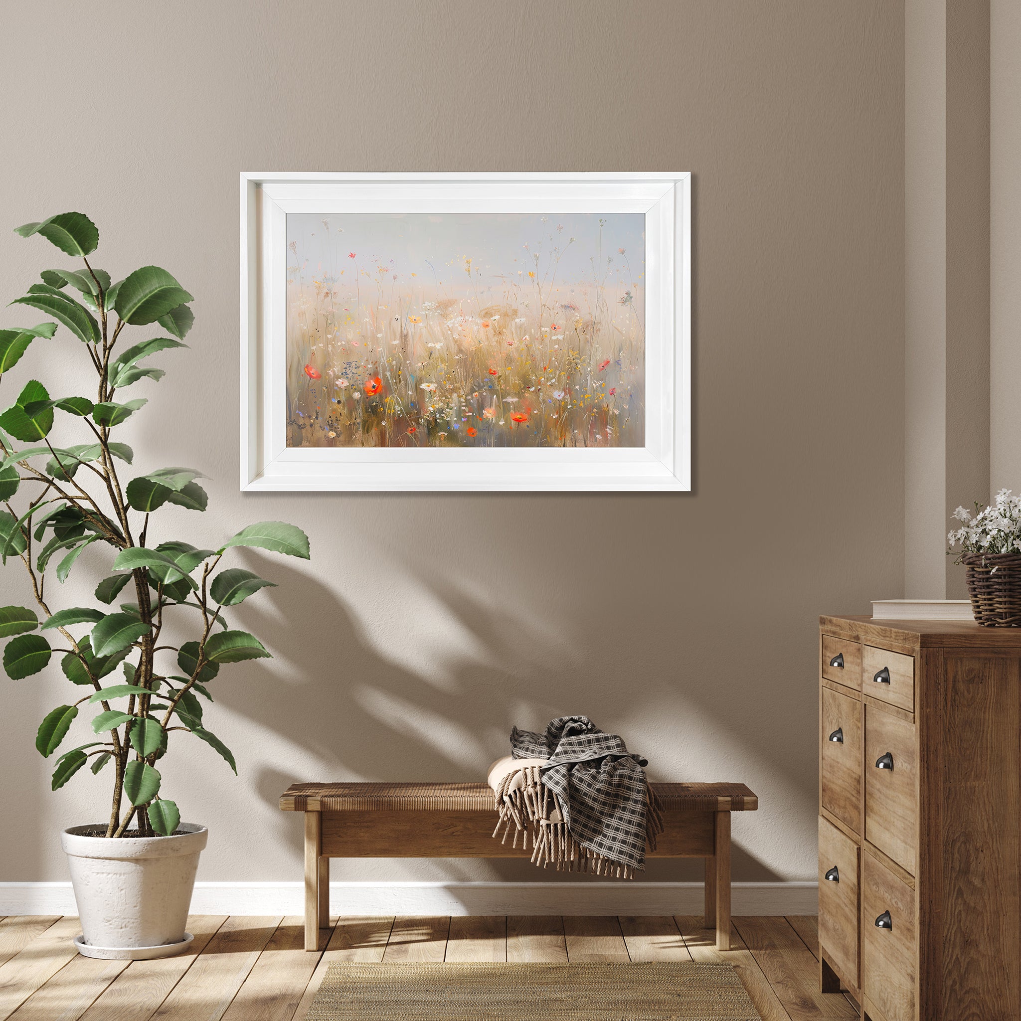 Wildflower Mist Meadow Framed Wall Art