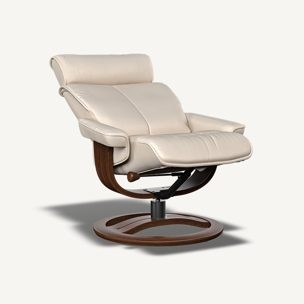 Pheobe Reclining Chair and Footstool in Grace Sandstone