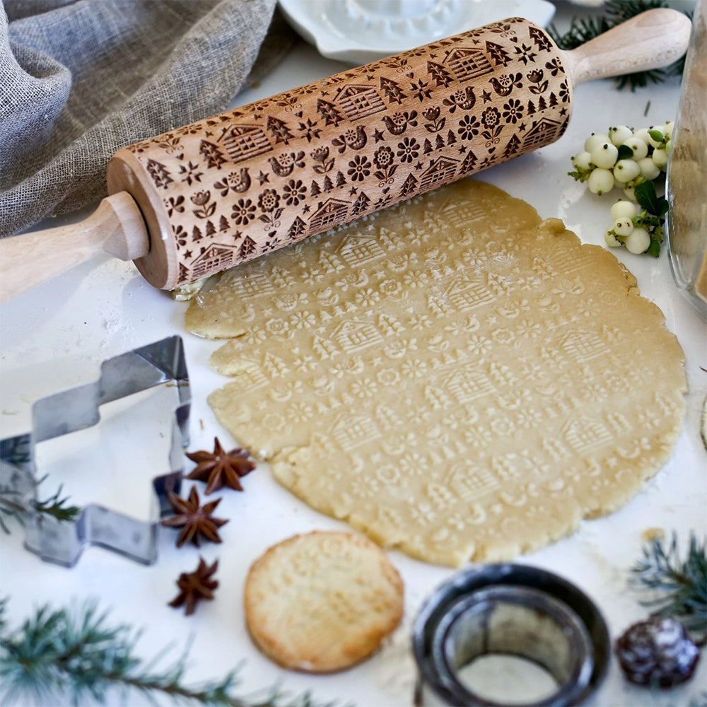 Winter Cabin Rolling Pin