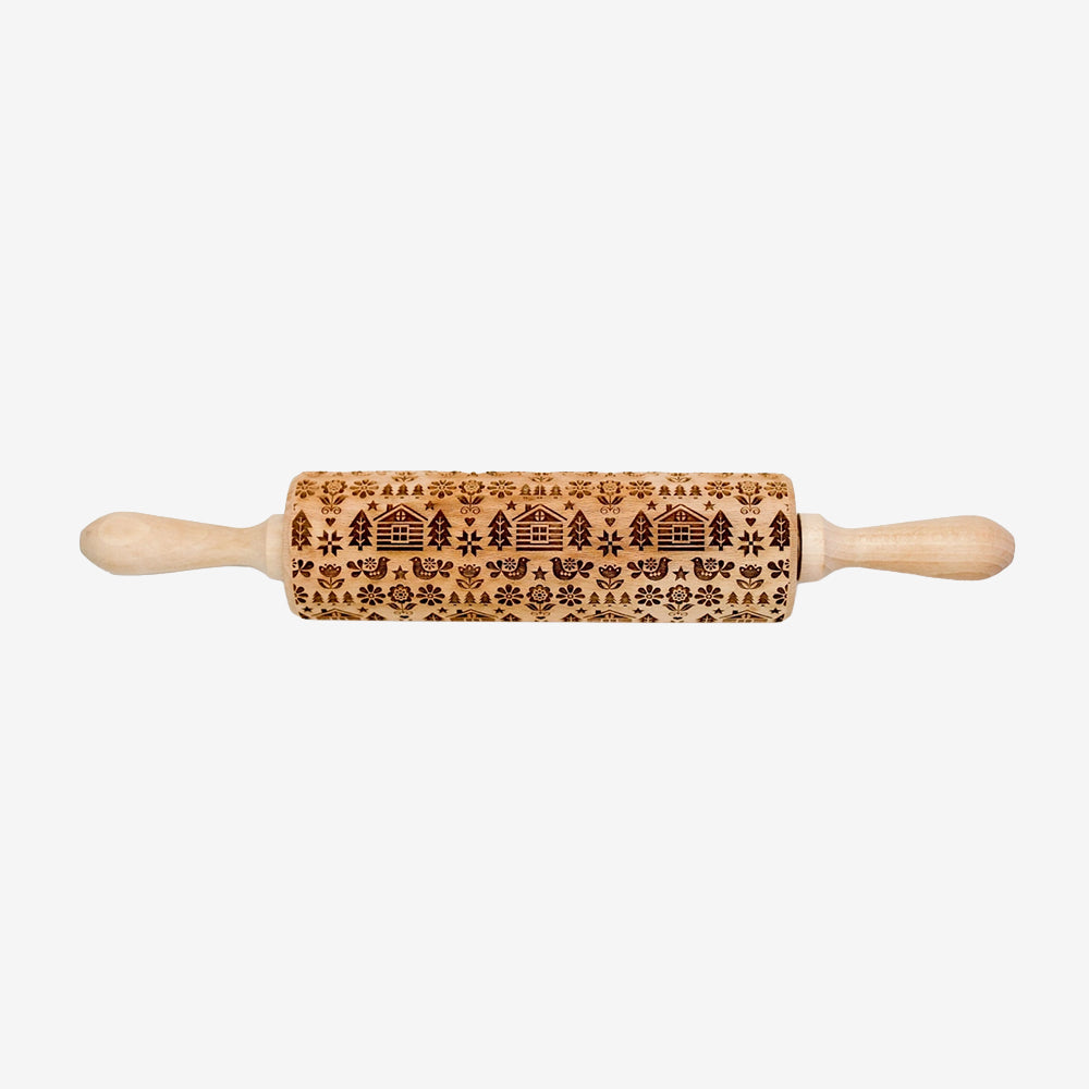 Winter Cabin Rolling Pin