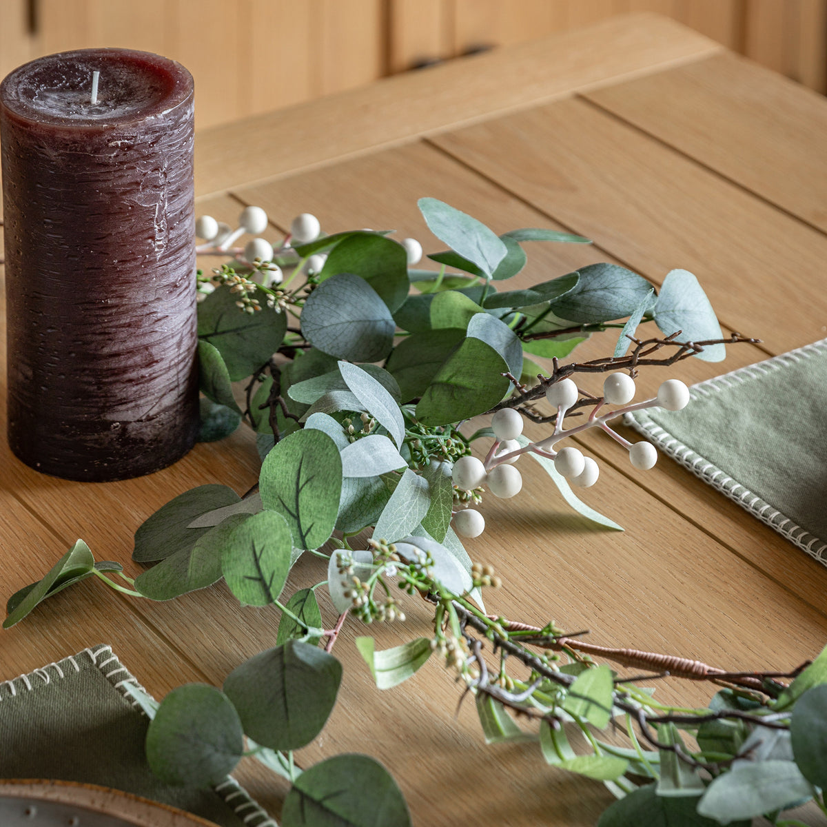 Green Christmas Woodland Garland