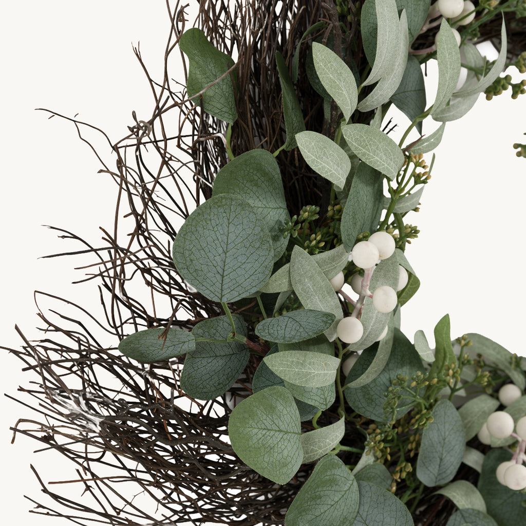 Green Christmas Woodland Wreath