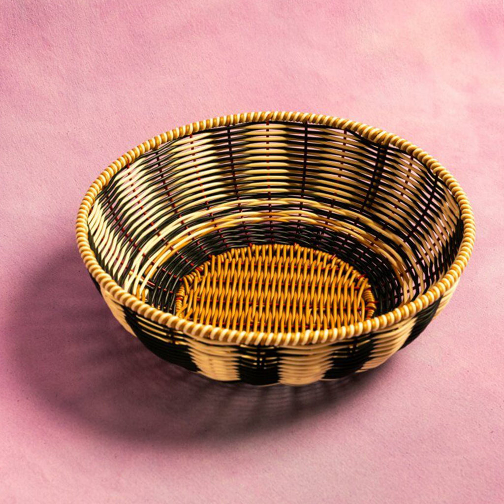 Woven Bowl in Black and Cream