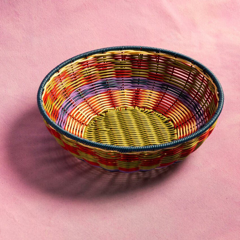 Woven Bowl in Green and Red