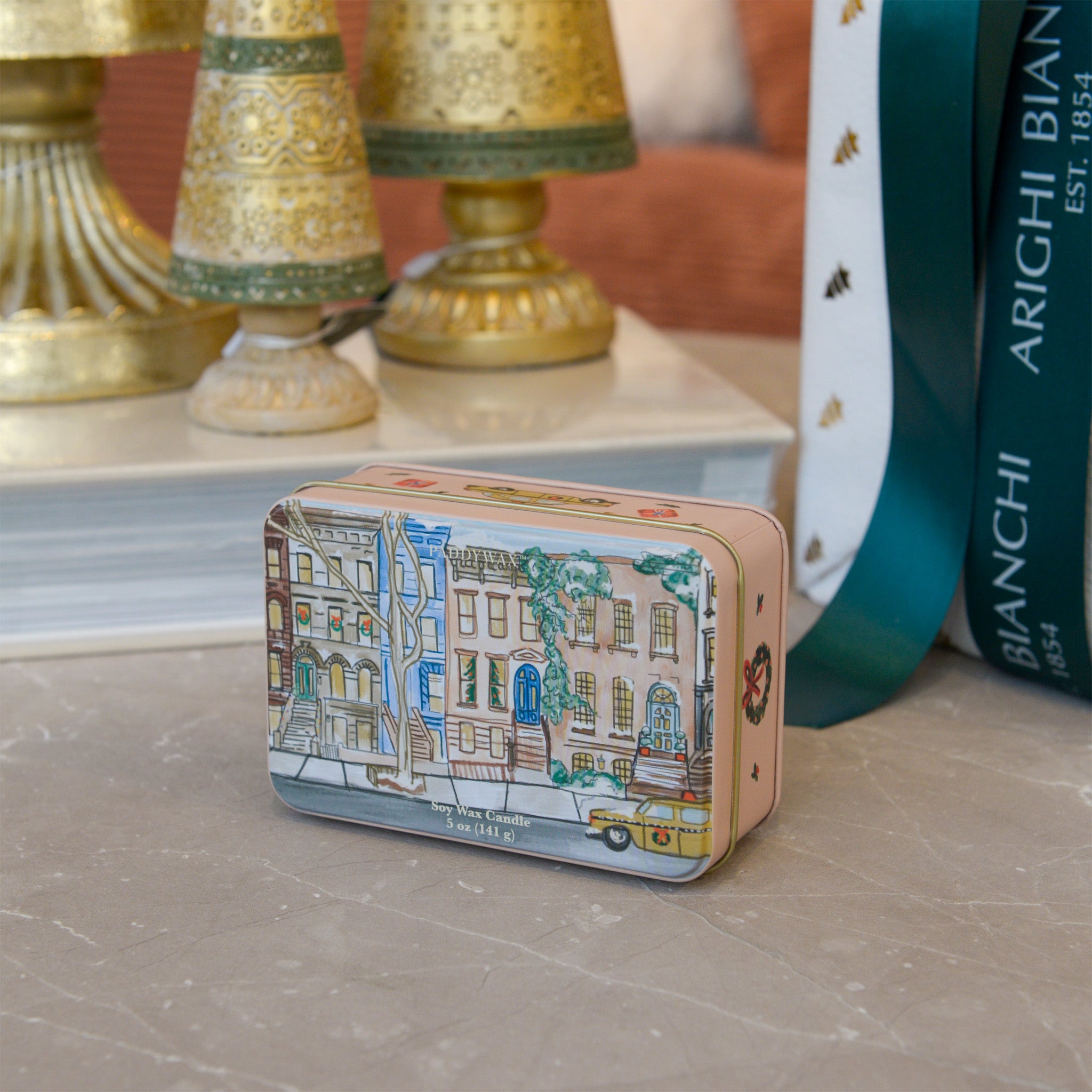 Xmas Village Tin Tangerine & Clove Scented Candle