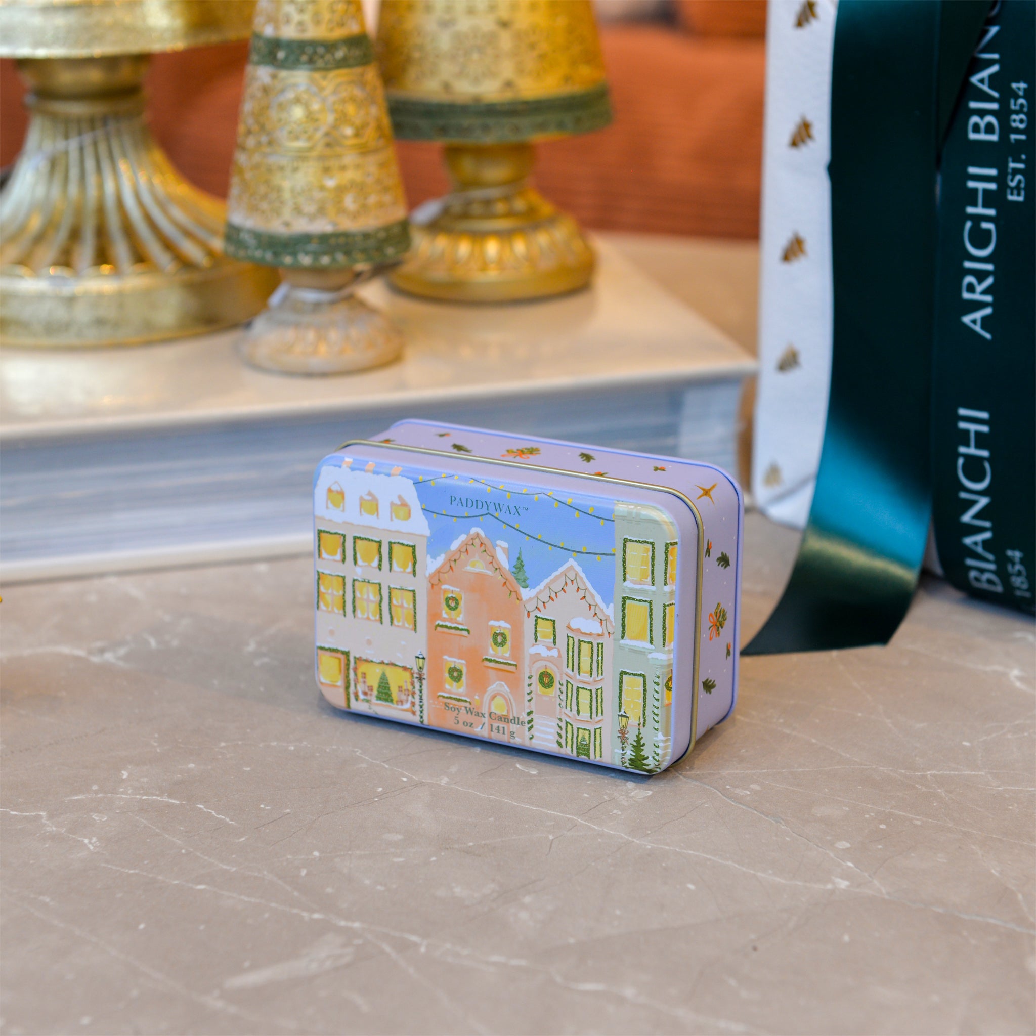 Xmas Village Tin Winter Balsam Scented Candle