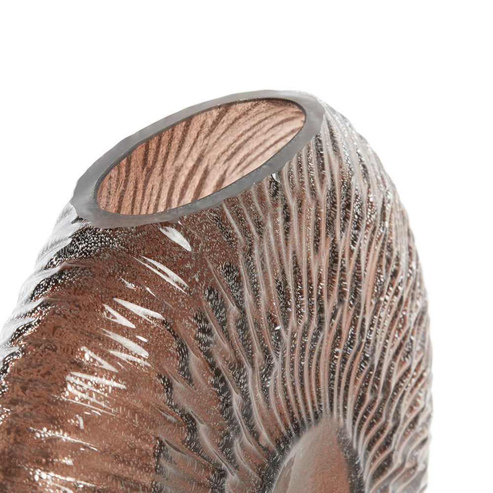 Metalic Glass Vase in Brown
