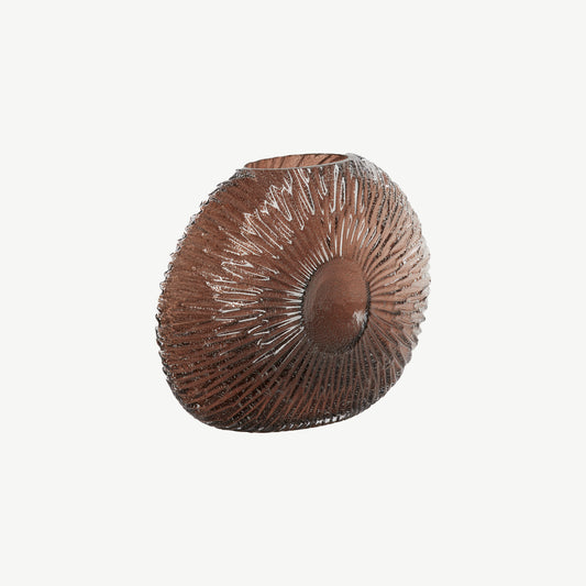 Metalic Glass Vase in Brown