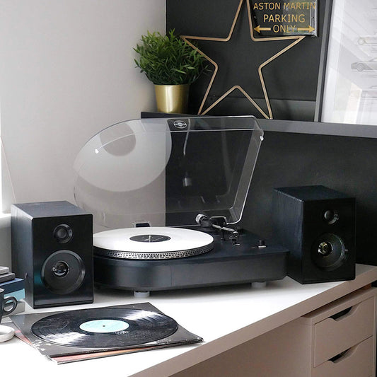 Camden Bluetooth Record Player With Speakers in Black
