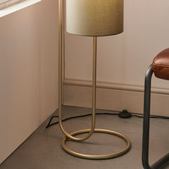 Antique Brass Cylinder Floor Lamp