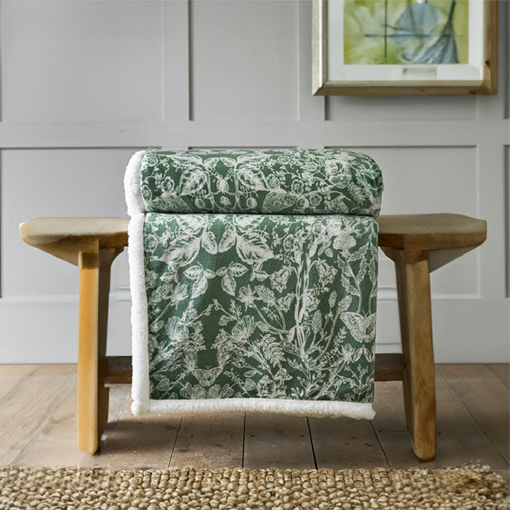 SECRET GARDEN GREEN THROW
