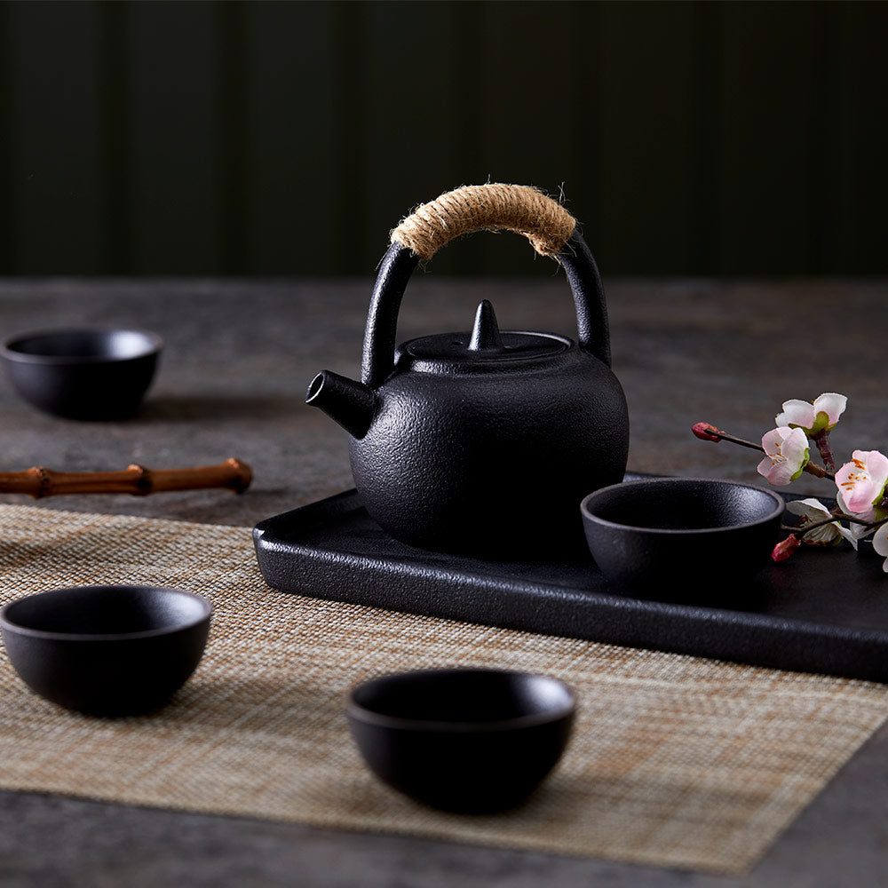 Handamade Japanese Tea Set in Black