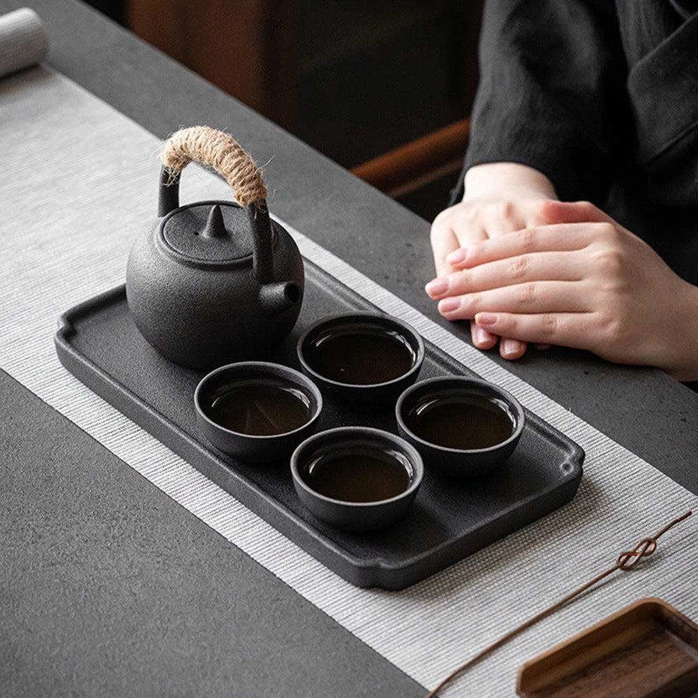 Handamade Japanese Tea Set in Black