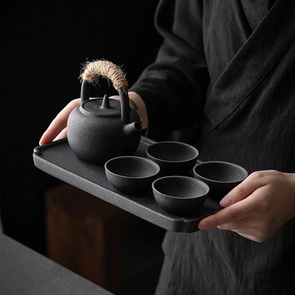 Handamade Japanese Tea Set in Black