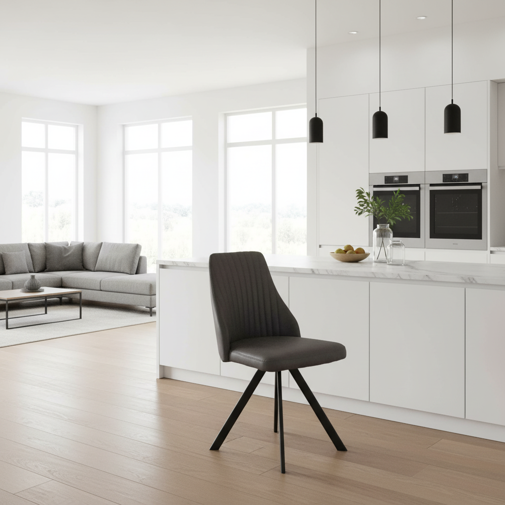 Brady Dining Chair in Dark Grey