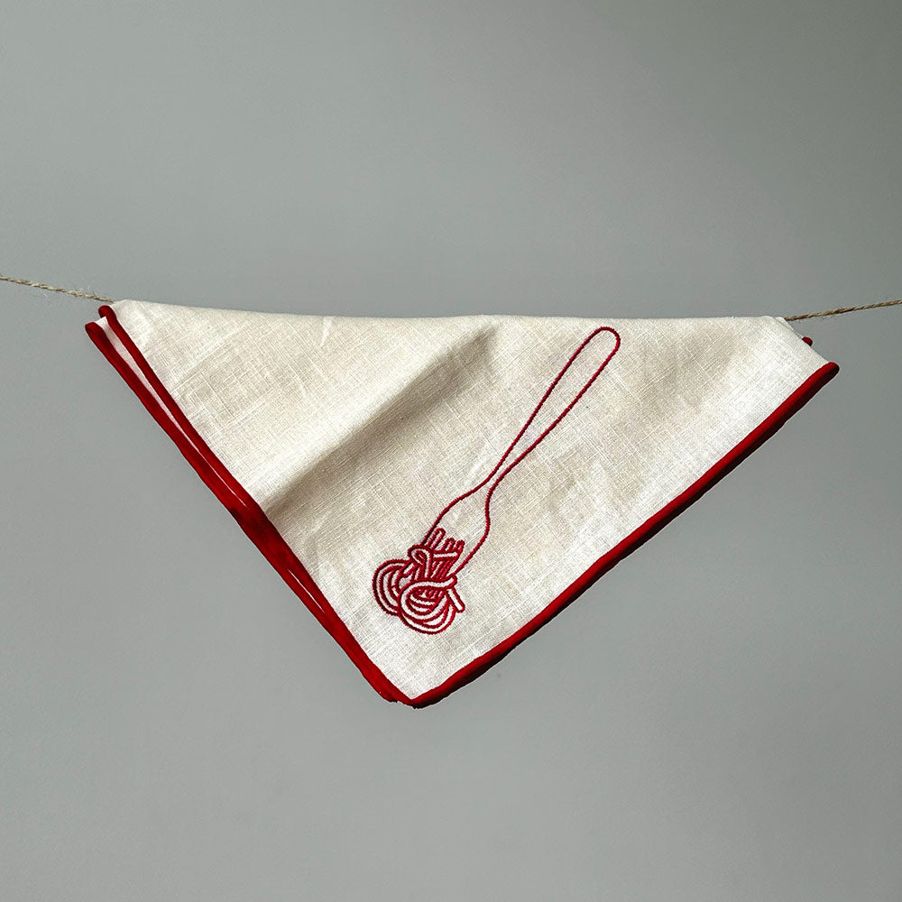 Set of 2 Spaghetti Linen Blend Napkins