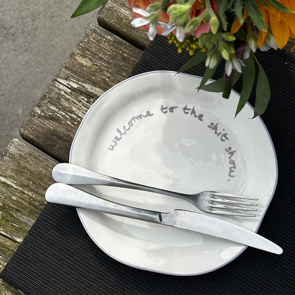 "Welcome to the shit show" Lilac Decorative Plate