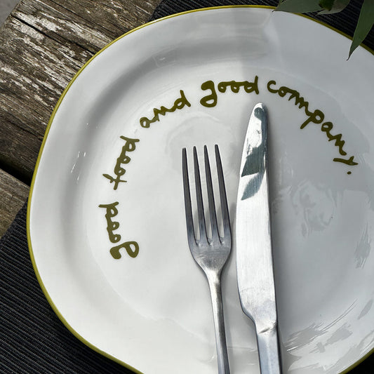 "Good food and good company" Olive Decorative Plate