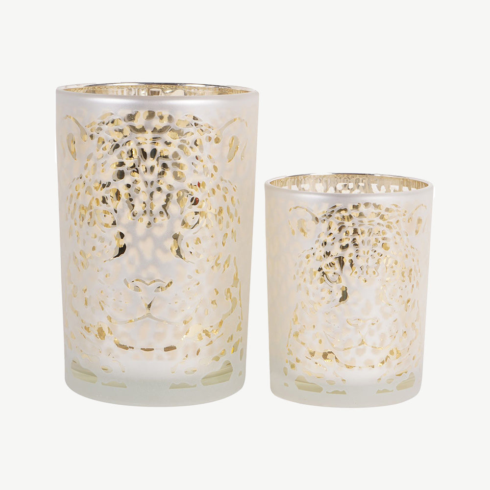 Leopard Glass Candle Holder