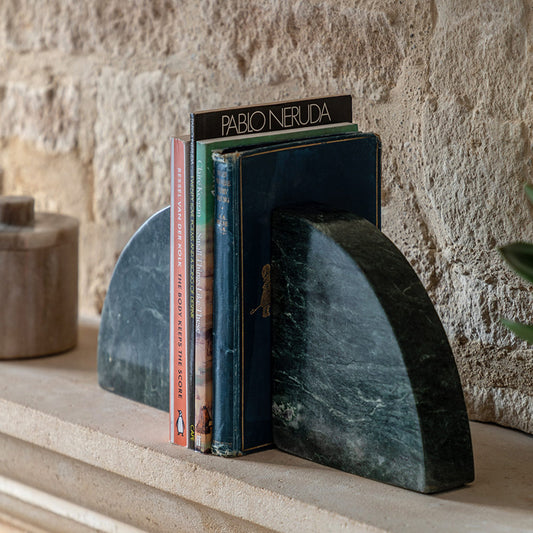 Marble Bookend Set of 2 in Green