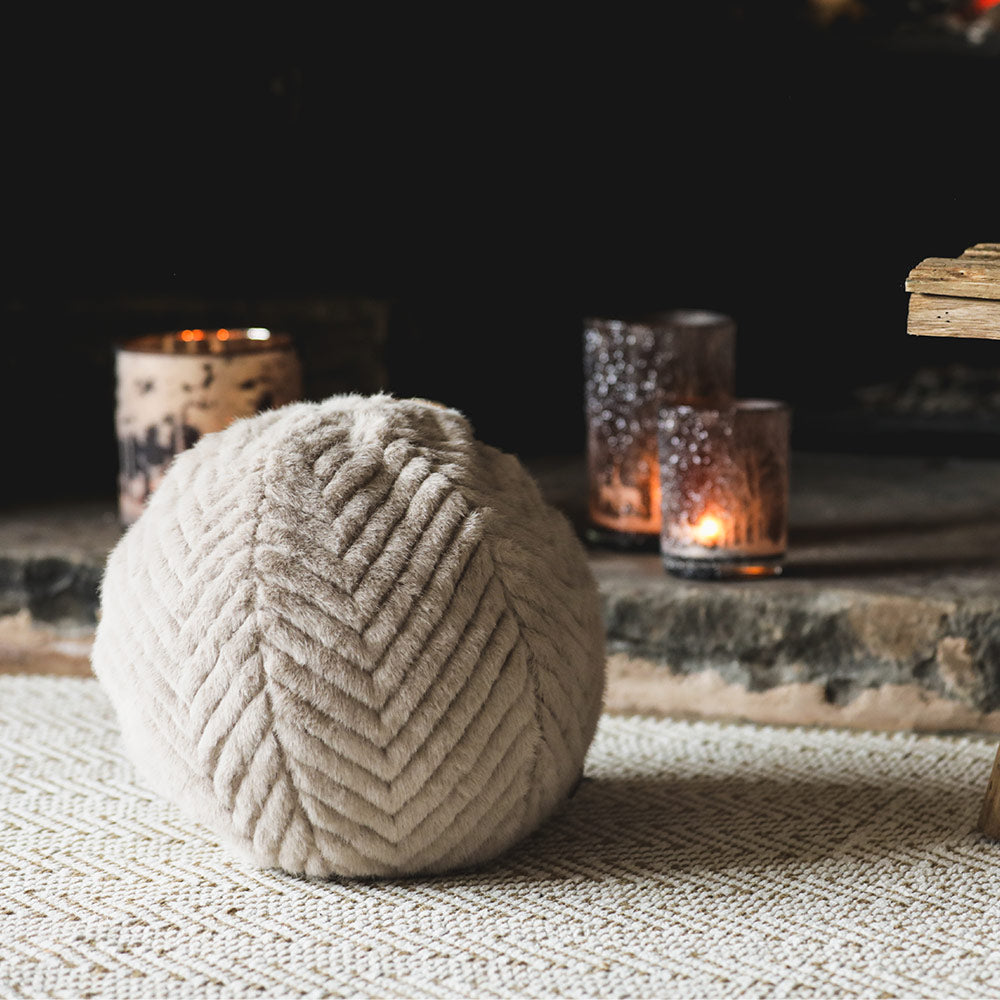 Mink Textured Fluffy Cushion Ball