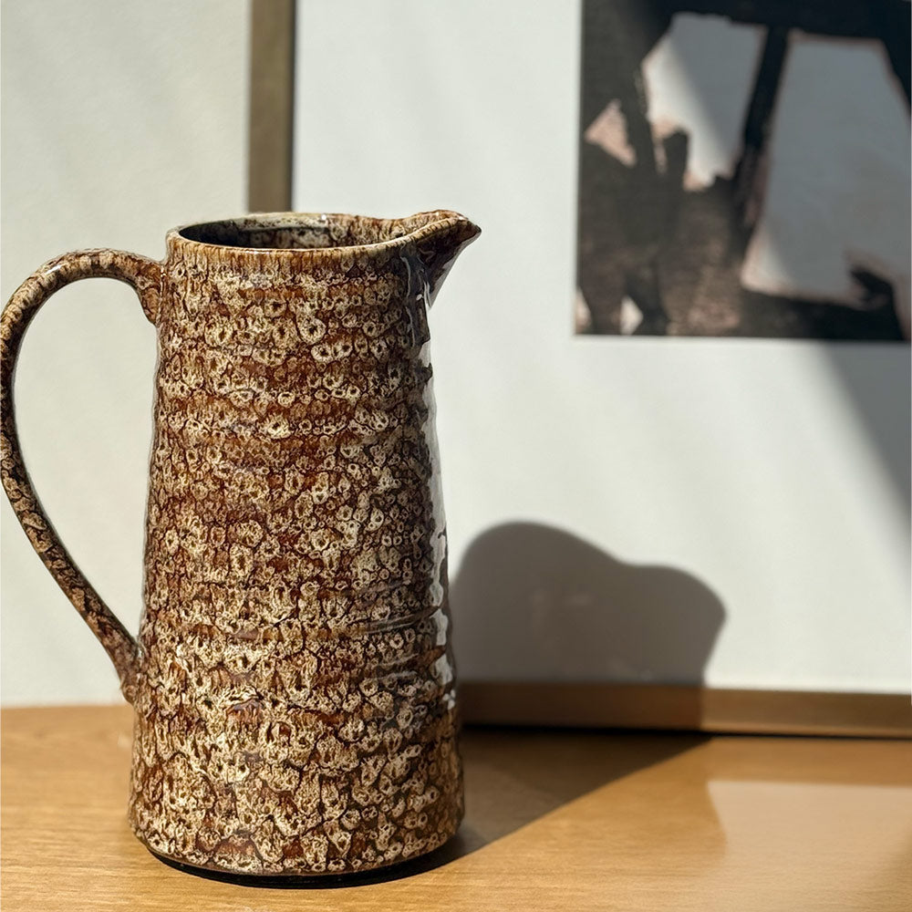 Mottled Brown Ceramic Jug