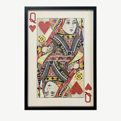 Queen of Spades Playing Card Collage Framed Wall Art